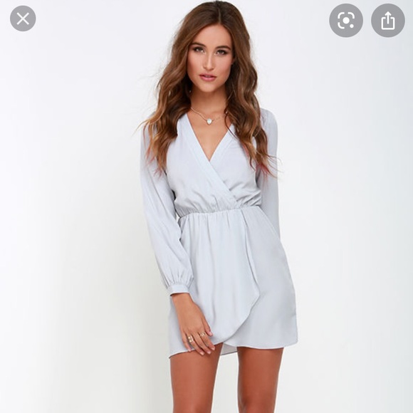 Lulus gray silky dress